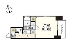 BPRレジデンス国泰寺(旧S-RESIDENCE国泰寺町二丁 2階1Kの間取り
