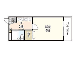 プレアデスマンション3 1Kの間取図画像