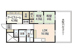 ポレスター広島 2SLDKの間取図画像