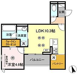 プラトーメゾン 1LDKの間取図画像