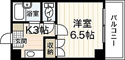 新庄リバービル 1Kの間取図画像