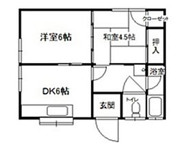伊田荘 2DKの間取図画像