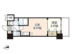 S-RESIDENCE観音公園aloria 1LDKの間取図画像