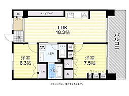 アーバンビュー宇品フェアパークB棟 2LDKの間取図画像