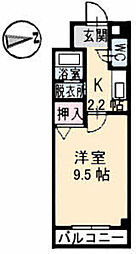 メゾンフローラ 1Kの間取図画像
