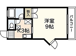 エンゼルタナカ 1Kの間取図画像