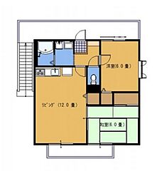 グリーンビュー中須B 2LDKの間取図画像