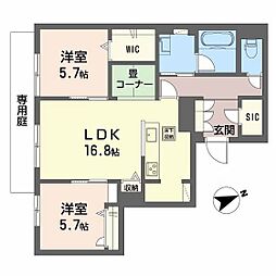 vidafeliz祇園 2LDKの間取図画像