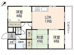 ソルマーレ山本 3LDKの間取図画像