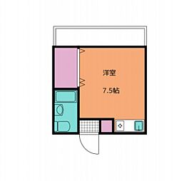 コーポカミカワ ワンルームの間取図画像