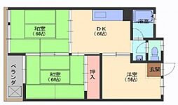 中央5丁目ビル 3DKの間取図画像