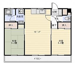 山下レジデンス 2LDKの間取図画像