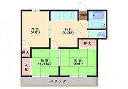 カツミビル 3DKの間取図画像
