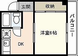 第2保田ビル 1Kの間取図画像