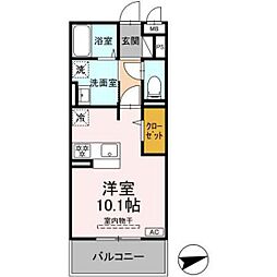 メゾングランレーヴA棟 ワンルームの間取図画像