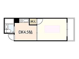 カーサメントJアベニュー 1DKの間取図画像