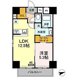 サンテドール 1LDKの間取図画像