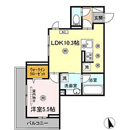 グランシャリオ 1LDKの間取図画像