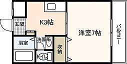 プリムベール 1Kの間取図画像