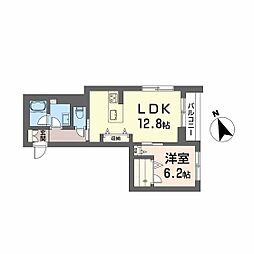 メゾンドノアール 1LDKの間取図画像