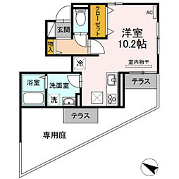 コンフォルトヒルズ ワンルームの間取図画像
