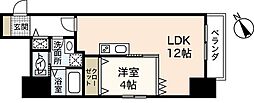 京橋町レジデンス広島駅前通り 1LDKの間取図画像