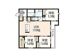 Cier神田山 3LDKの間取図画像