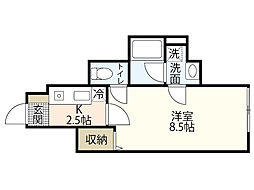 M・テラス藤垂園参番館 1Kの間取図画像