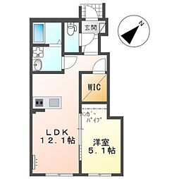 仮)リバーヒルズ上平良 1LDKの間取図画像