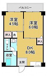 第1吉岡ビル 2DKの間取図画像