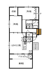 KフィールドA 2LDKの間取図画像