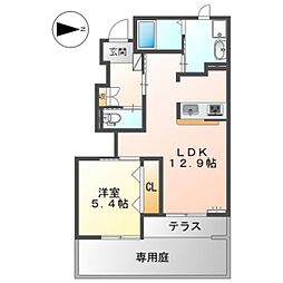 シルフィード.N 1LDKの間取図画像