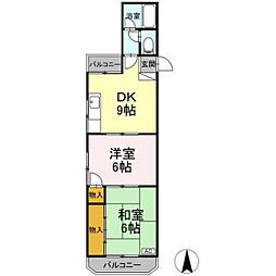 コーポ武内 2DKの間取図画像