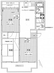 ビューハイツ南千田 3DKの間取図画像