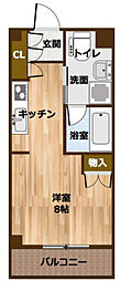 大空さくら荘 ワンルームの間取図画像