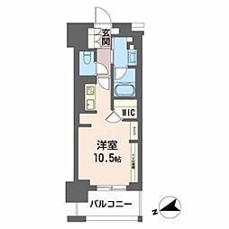 ザ・十日市プレイス ワンルームの間取図画像