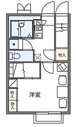 レオパレスリベイン 1Kの間取図画像