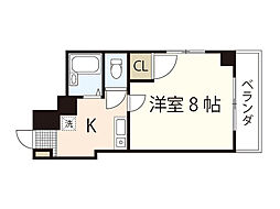 エンゼルハート 1Kの間取図画像