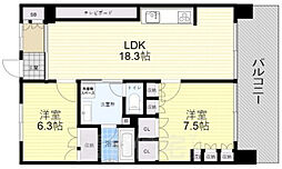 アーバンビュー宇品フェアパークB棟 2LDKの間取図画像