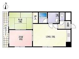 コンフォート・Nビル 2LDKの間取図画像