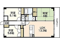 吉川ビル 3LDKの間取図画像