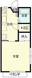 貴ハイツ 1Kの間取図画像