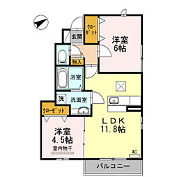 ファミール 2LDKの間取図画像