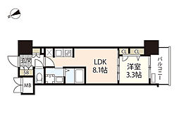 S-RESIDENCE東観音町achieve 1LDKの間取図画像