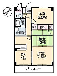 エスポワール21 3DKの間取図画像