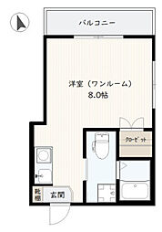 ジョイフル住吉 ワンルームの間取図画像