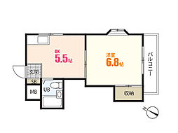 コーポカワモト 1DKの間取図画像