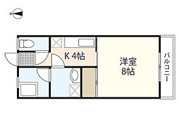 シャレオC 1Kの間取図画像