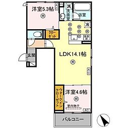 campanella庚午北 2LDKの間取図画像