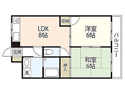 クリオール 2LDKの間取図画像